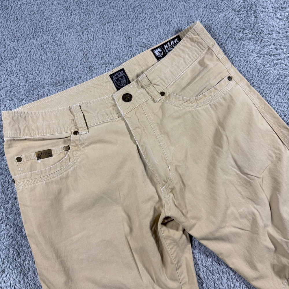 Kuhl Revolvr Lean Pants Mens 32x31 Tan Khaki Uberkuhl Articulated Knee Hiking